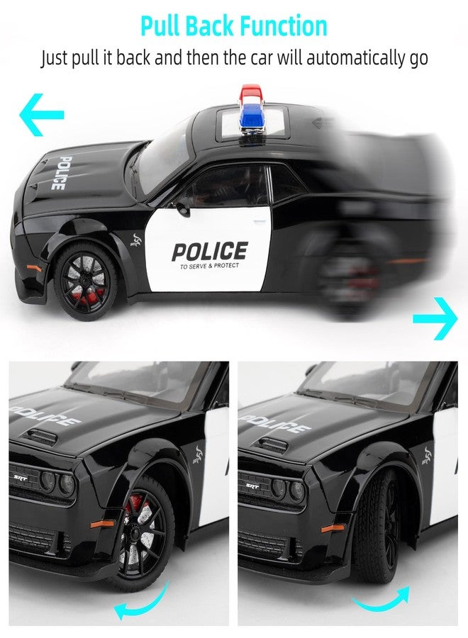 LOVEPOSELY Acrylic Display Case with 1/24 Dodge Challenger SRT Hellcat Police Car, Clear Display Box with Leather Base and Light Strip with Car Park View Panel for Collection Display Decoration - Image 3